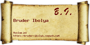Bruder Ibolya névjegykártya